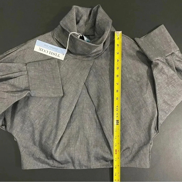 New Tish Cox Linen Blend Crop Blouse Top - Picture 7 of 14